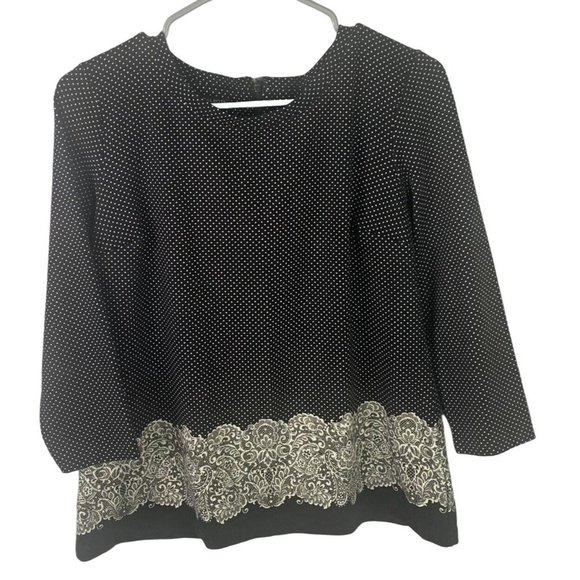 Talbots Tops - Talbots Top Jersey Women Medium Petite Black Pullover 3/4 Sleeve Shirt Cruise